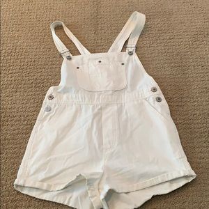 Brandy Melville white overall shorts